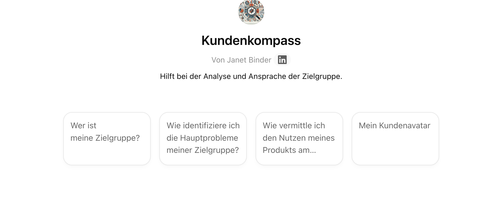 Vorschau des Kundenkompass Custom GPT in ChatGPT